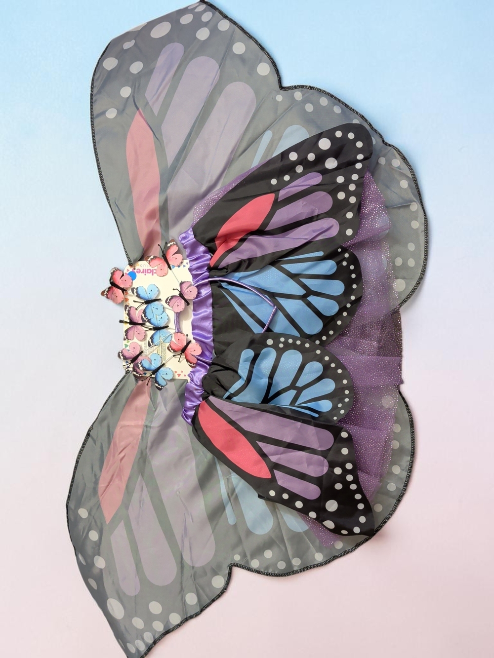 3piece Claire's Multicolor Butterfly Dress-Up Wings - Purple, Blue, Pink, Black